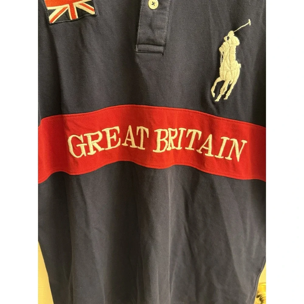 Vintage Polo Ralph Lauren Great‎ Britain #3 Big Pony Polo Shirt  Men's XXL